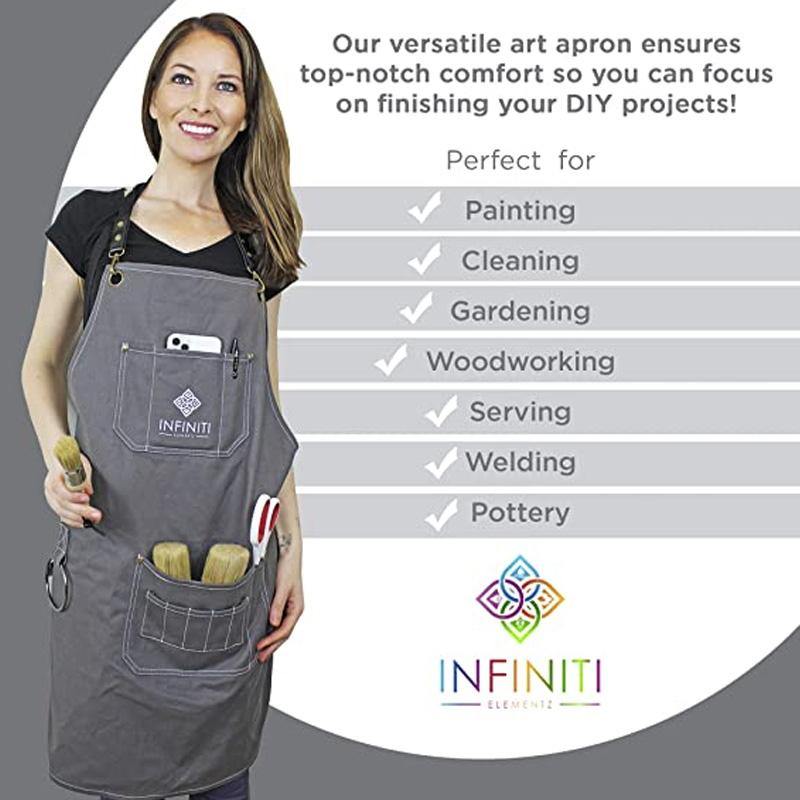 Sweetshow Painting Artist Apron with 2 Pockets and Adjustable Neck  Waterproof Colorful Art Paint Aprons for Adults Women Men