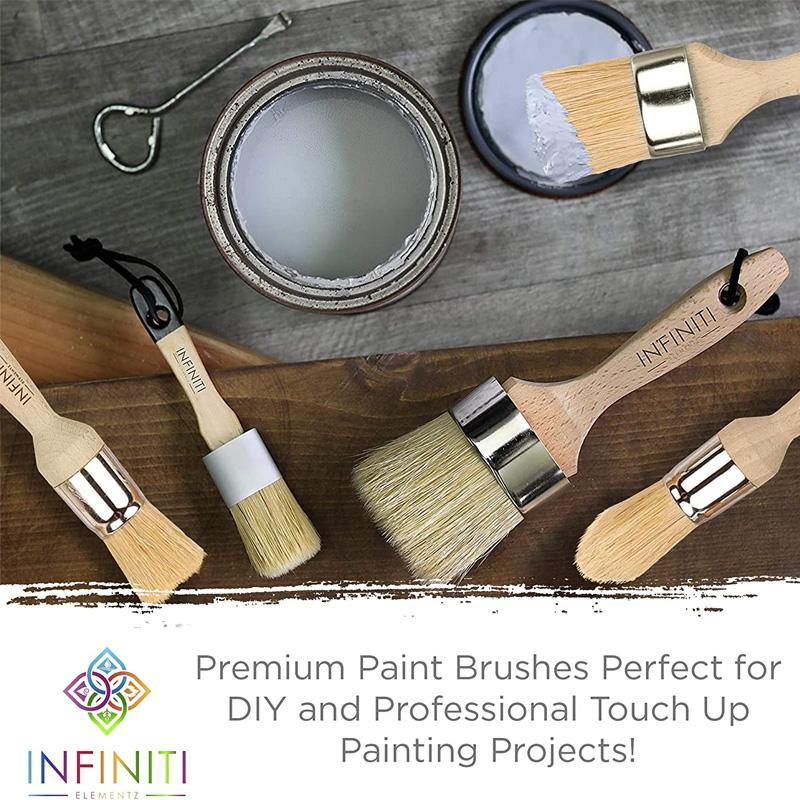 Professional Chalk and Wax Paint Brush 2PC Set!!!! Large DIY Painting and  Waxing Tool | Smooth, Natural Bristles | Folk Art, Home Décor, Wood
