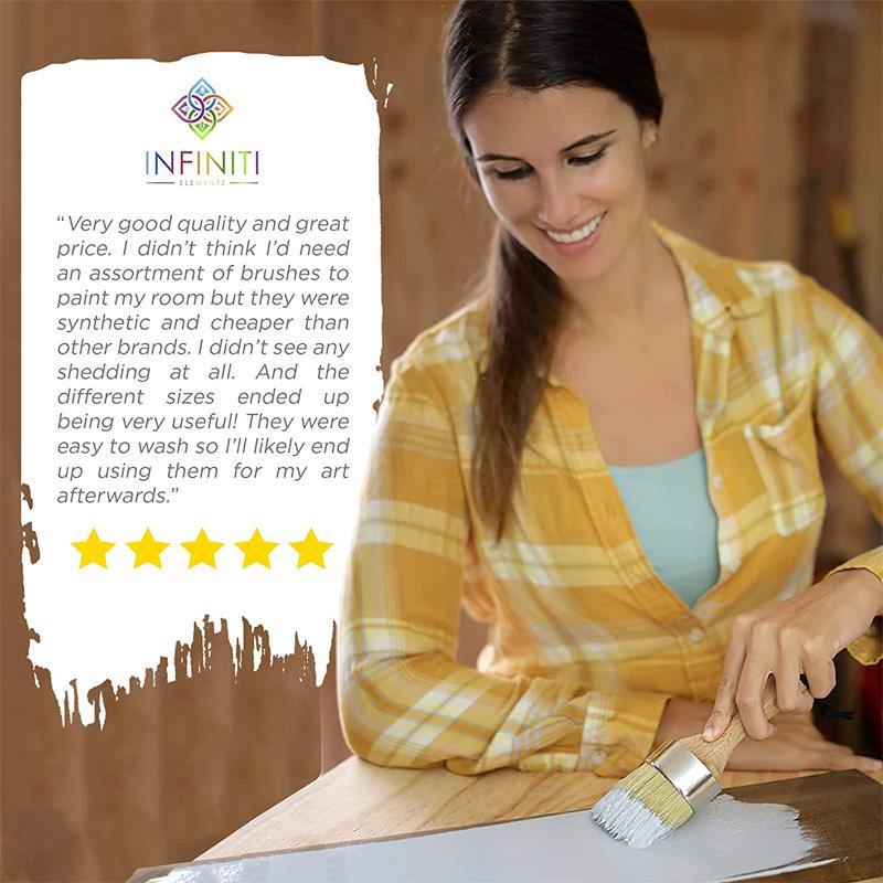 Professional Chalk and Wax Paint Brush 2PC Set Large DIY Painting and Waxing Tool - Infiniti Elementz
