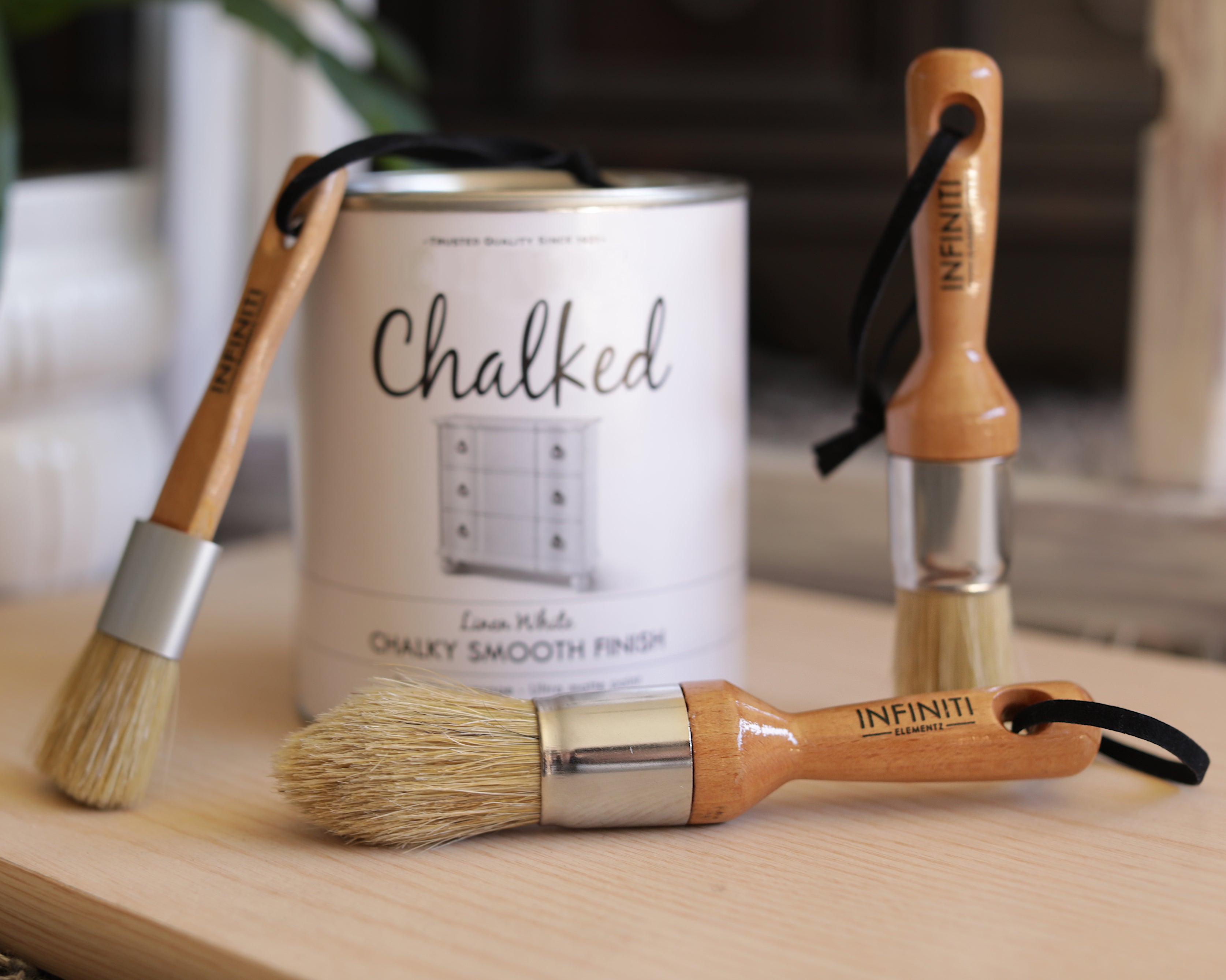 2 PC Small Professional Handmade Chalk Paint and Wax brush set + Free  EBook!!! (How To Chalk Paint Like a Expert) – Infiniti Elementz