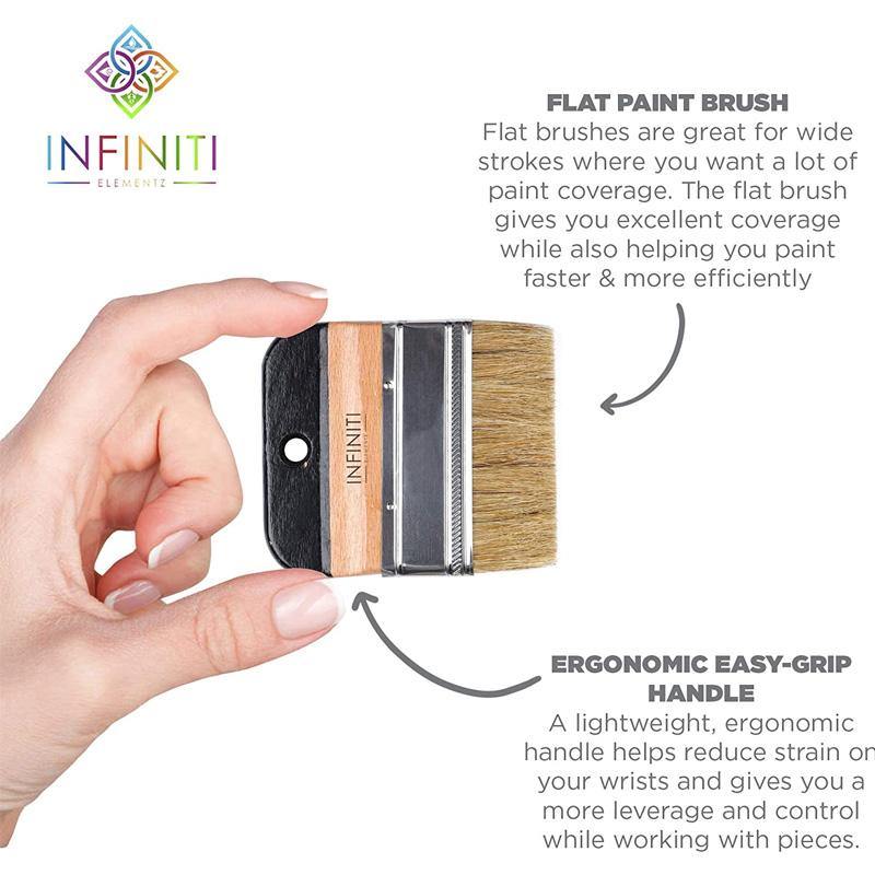 Bristle Paint Brush - Flat Paint Brush for DIY