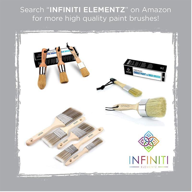 Professional Chalk and Wax Paint Brush 2PC Small Set Large DIY Painting and Waxing Tool - Infiniti Elementz