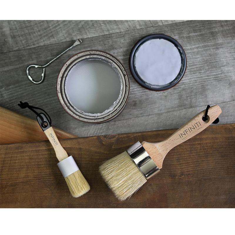 Granotone Chalk and Wax Paint Brush Set, 5Pcs Painting Brush Set with  Natural Bristles & Wooden