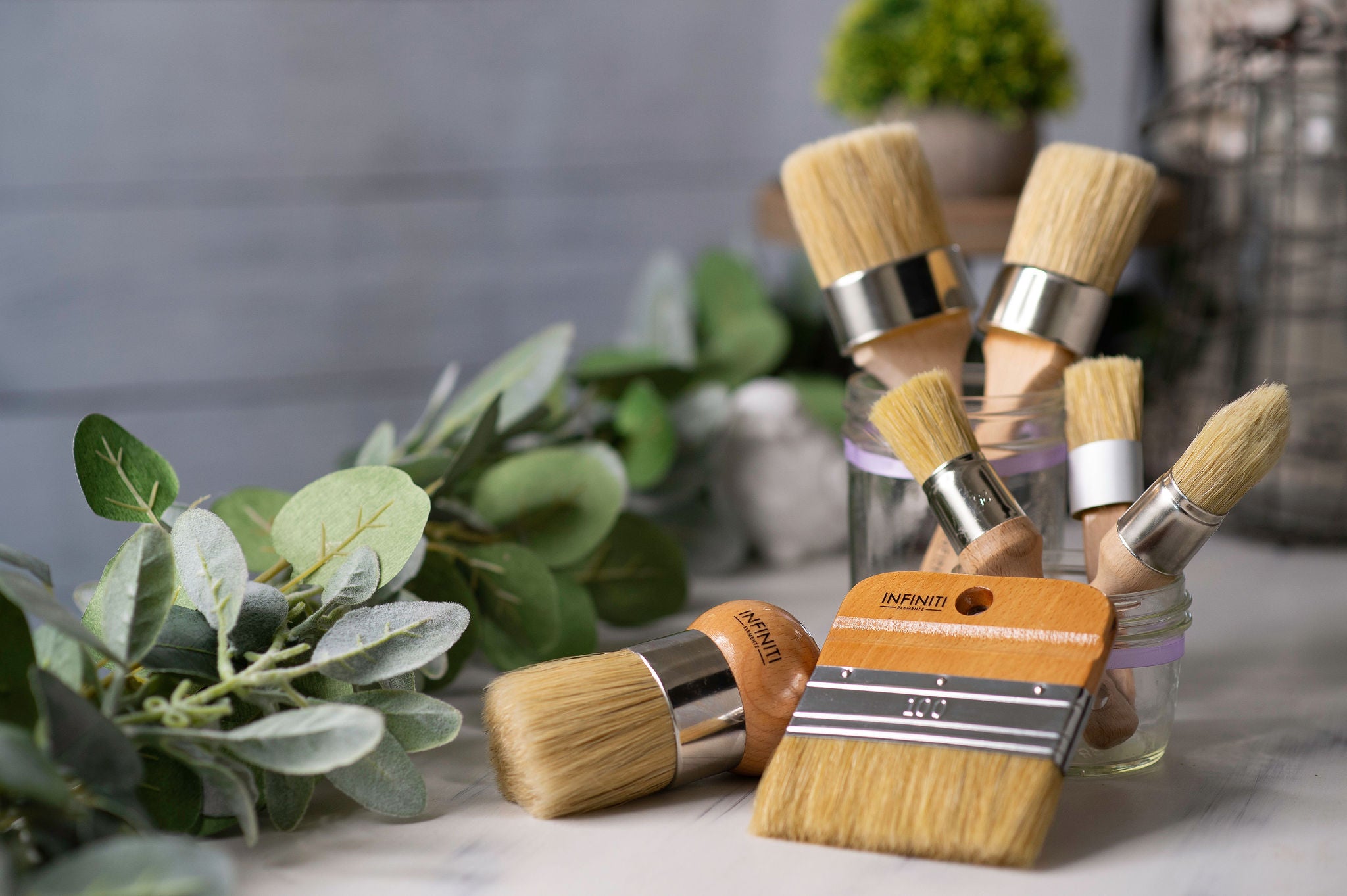 Original Chalk Paint and Wax Brush Set - Unique Handcrafted Home Decor and  jute baskets